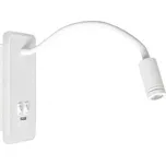 LED Flexibilní nástěnná lampička s USB BASE LED/8W+LED/2W/230V bílá