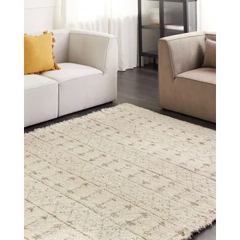 Koberec Koberec béžový moderní styl 200 x 300 cm konopný obdélníkový ručně tkaný s nízkým vlasem obývací pokoj ložnice Beliani