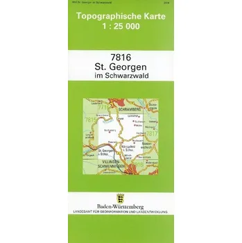 Topographische Karte Baden-Württemberg St. Georgen im Schwarzwald