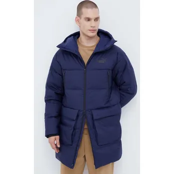 Péřová bunda Puma pánská, tmavomodrá barva, zimní 675378 59X, vel. S