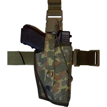 Pouzdro na pistoli s dvojím jištěním stehenní - Flecktarn - Gen.2 (Stehenní pouzdro na zbraň)