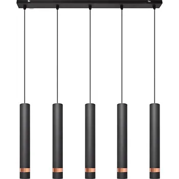 LED Lustr na lanku TUBA 5xGU10/6,5W/230V černá/měděná