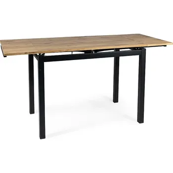 Jídelní stůl Jídelní stůl GODY rozkládací 110-170x74 cm, MDF dub artisan, kov černý matný lak
