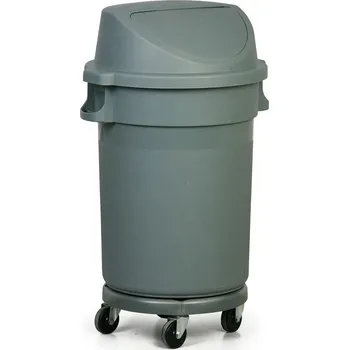 Venkovní odpadkový koš Pojízdná plastová nádoba na odpad s výklopným víkem, 80 l
