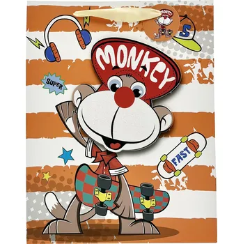 Dárková taška Giftee Dárková taška 3D opička 26x33 cm