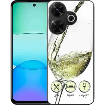 Pouzdro na mobilní telefon Gelový obal mmCase na Xiaomi Redmi 13 4G/Poco M6 4G - sklenička vína bílé