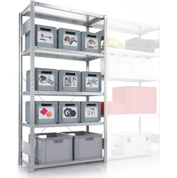 Dílenský regál META Policový regál CLIP, 230 kg, 2000 x 1000 x 600 mm, základní regál