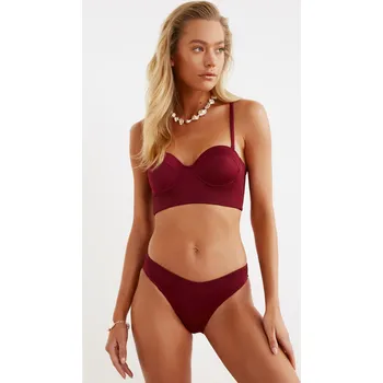 Dámské plavky Bikiny spodní díl Trendyol V cut Trendyol tmavě červená 1434177