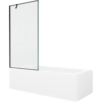 Vana Mexen Vega obdélníková vana 180 x 80 cm s krytem a jednokřídlou zástěnou 90 cm, černý vzor - 550118080X9509007070 Vany se zástěnou