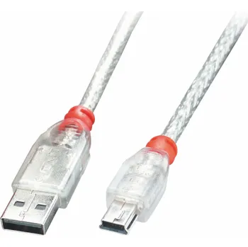 Datový kabel Lindy USB-A - miniUSB USB kabel 5 m průhledný (41785)