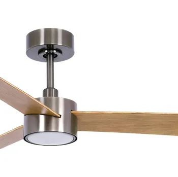 Lampička Beacon Lighting Světlo stropního ventilátoru Beacon Climate IV nikl/teak silent - Ø stropního držáku 14 cm; minimální montážní výška 2,30 m nikl, teakové dřevo 1 x 12 W LED - Doprava zdarma