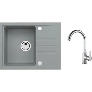 Granitový dřez Set Alveus Intermezzo 30 Beton 81 + Tonia Chrom