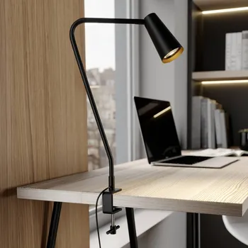 Lampička Svítidlo Lucande Angelina, černá/zlatá, kov, 47 cm - Stínidlo - Ø 6 cm, délka 11 cm černá, zlatá 1 x 8 W LED - Doprava zdarma