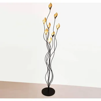 Lampička Holländer Designová stojací lampa LED Calamaro, 8 zdroje hnědá, zlatá 8 x 3 W LED - Doprava zdarma