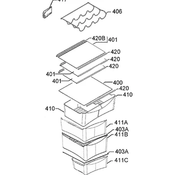 Příslušenství pro lednici Aeg Electrolux Zanussi 8078750059 prostřední zásuvka mrazáku