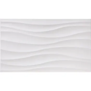 Obklad Getmi Bland dekor 33,3x55 cm, vlnka, bílý