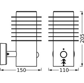 Lampička LEDVANCE LED nástěnné svítidlo Endura Style Rondo tmavě šedé Senzor tmavě šedá, bílá 1 x 9 W LED - Doprava zdarma