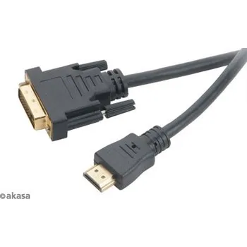 Video kabel AKASA - DVI-D na HDMI kabel - 2 m AK-CBHD06-20BK