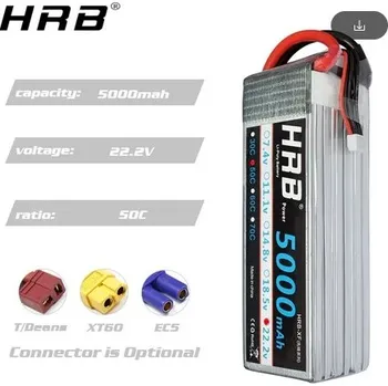 RC náhradní díl Akumulátor HRB 6S Lipo Battery 5000mAh 50C XT60 EC5 T 6S 22.2V RC Parts For Axial Airplanes Cars Boat