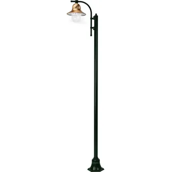 Lampička K.S. Verlichting 1-světelné sloupkové svítidlo Toscane 240 cm, zelené - Ø hlavy lampy 27 cm měděné, průhledné 1 x 60 W - Doprava zdarma