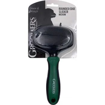 Kartáč pro zvířata GROOMERS Jemný kartáč se zaoblenými rohy(Rounded edge slicker brush) Velikost: střední