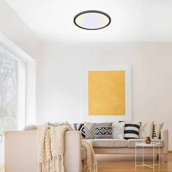 JUST LIGHT. GmbH LED stropní světlo Flat, CCT, Ø 40 cm, černá LED 23,5 W celkem - Doprava zdarma