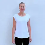 Bambusový Volný Top Easy Bez Rukávu Bílý Dámský Velikost: M