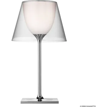Lampička Stolní lampa FLOS KTribe T1, čiré sklo - Délka/šířka základny 20,6 cm, výška stínidla 22,2 cm chrom, transparentní 1 x 100 W - Doprava zdarma