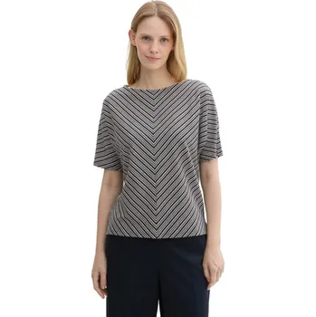 Dámské tričko TOM TAILOR® DÁMSKÉ PRUHOVANÉ TRIKO - MODROBÍLÉ M