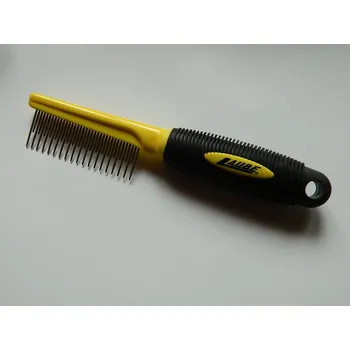 Péče o srst a drápky Hřeben plastový s protiskluzovou rukojetí střídavý