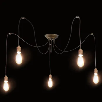 Moretti Luce Závěsné svítidlo Allen, starožitná mosaz, 5 světelných zdrojů - Ø stropní stříšky 20 cm 5 x 52 W - Doprava zdarma