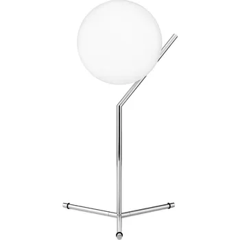 Lampička FLOS IC T1 Vysoká stolní lampa, lesklý chrom - Ø koule 20 cm, šířka podstavce 32,1 cm, výška rámu 44,2 cm lesklý chrom, opálově bílá 1 x 60 W - Doprava zdarma