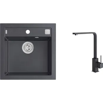 Granitový dřez Set Alveus Formic 20 Black 91 + Afra Black 91
