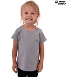 Dívčí tunika JOŽÁNEK krátký rukáv šedý melír