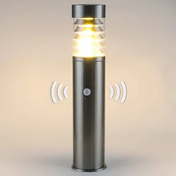 Venkovní osvětlení Heitronic Senzorová nástěnná lampa Saturn, nerezová ocel, výška 50 cm nerezová ocel, průhledná 1 x 11 W - Doprava zdarma