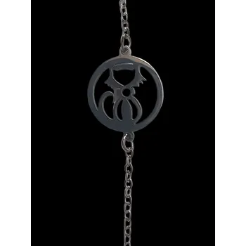 Náramek Náramek na ruku kočka v kruhu z chirurgické oceli