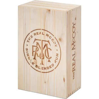 Rum The Real McCoy Dřevěná dárková krabice + 2 skleničky
