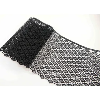 Vzdušná krajka - černá - šířka 17 cm