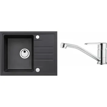 Granitový dřez Set Alveus Intermezzo 30 Black 91 + Ruta Chrom