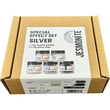 Kosmetická sada Jesmonite sada pro speciální efekty 5 kusů stříbrná
