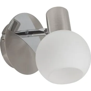Lampička Brilliant Nástěnné bodové svítidlo Tiara, železo/bílá, Ø 11 cm, kov/sklo železo, bílé 1 x 40 W