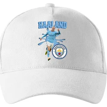 Kšiltovka Dětská kšiltovka Haaland - Manchester City FC, Barva Bílá, Velikost 17×10 cm , Canvas Unisex kšiltovka Bezvatriko.cz 2363