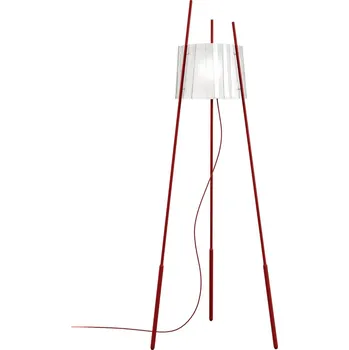 Lampička kdln stojací lampa Tyla, červená, výška 165 cm, stmívač červená, průhledná 1 x 70 W - Doprava zdarma