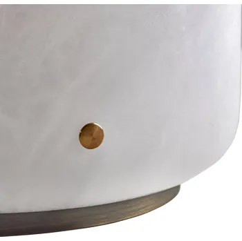 Lampička Carpyen Stolní lampa LED Capsule v alabastru Výška 30,2 cm - kabel 220 cm mramorovaná krémově bílá, starobylá mosaz 1 x 12 W LED - Doprava zdarma