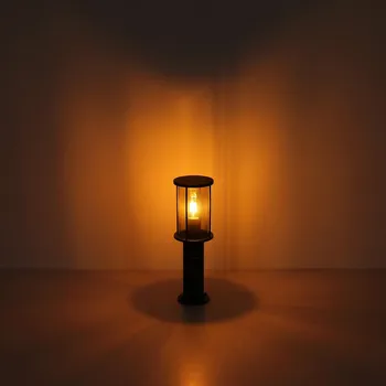 Lampička Globo Základní lampa Gracey, výška 45 cm, černá, nerezová ocel, IP54 černá matná, kouřově šedá matná 1 x 60 W - Doprava zdarma