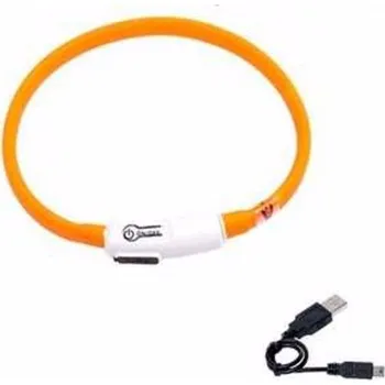 Obojek pro psa LED obojek dobíjecí Karlie, oranžová 35 cm