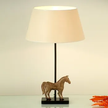 Lampička Holländer Ozdobná stolní lampa Solisti Cavallo hnědá, antická zlatá, přírodní 1 x 60 W - Doprava zdarma
