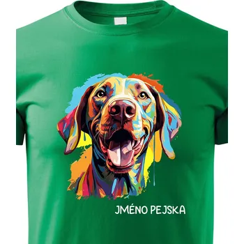 Chlapecké tričko Dětské tričko Výmarský ohař, Barva Zelená, Velikost 110 cm/4 roky, Canvas Dětské tričko 2646