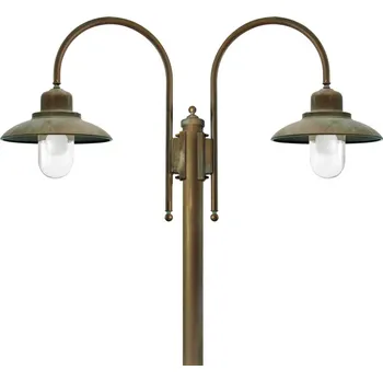 Lampička Moretti Luce Tyčové světlo Casale 270cm 2 světla - Ø stínidla 30 cm starožitná mosaz, čirá 2 x 75 W - Doprava zdarma