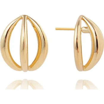 Náušnice Flamenco Mystique 14k pozlacené náušnice z chirurgické oceli, puzeta KST3239